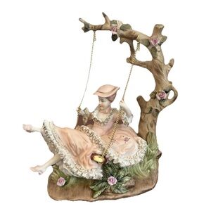 Vintage Ardalt Thorens Music Box Swing Movement Ceramic Japan Figurine f225